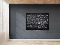 Černá bezrámová magnetická tabule na křídy - Qboard 117 x 87 cm